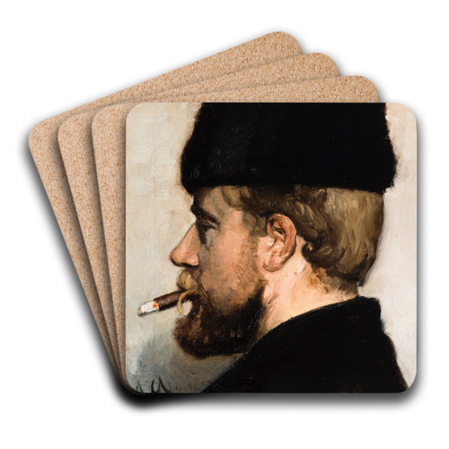 Jens Vige by Michael Ancher Art Drink Coaster set