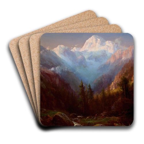 The Jung Frau, Switzerland by Rgis Franois Gignoux Art Drink Coaster set