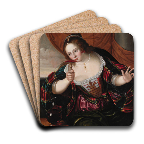 Portrait of a Lady by Cornelis de Vos Art Drink Coaster set