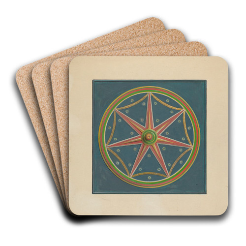 Zoar Ceiling Ornament by Fritz Boehmer Art Drink Coaster set Zoar Ceiling Ornament by Fritz Boehmer Art Drink Coaster set