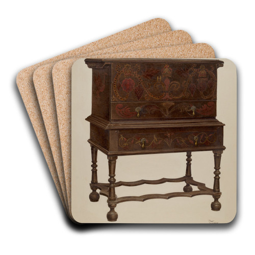 Chest by Rolland Livingstone Art Drink Coaster set Chest by Rolland Livingstone Art Drink Coaster set