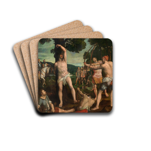 Martyrdom of Saint Sebastian by Michiel Coxie Drink Coasters - set of 4