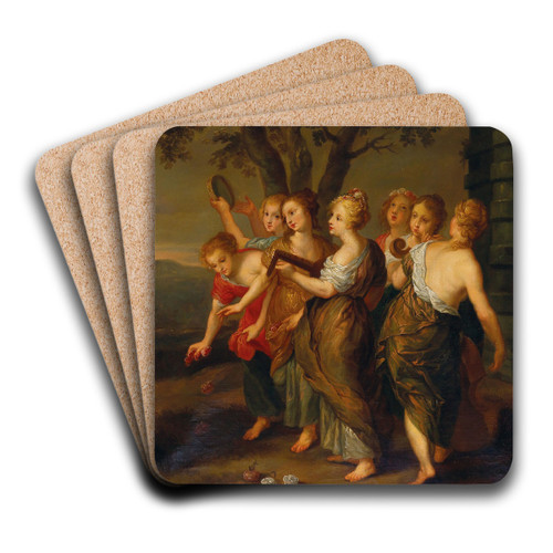 Dancing Graces by Flemish School Art Drink Coaster set