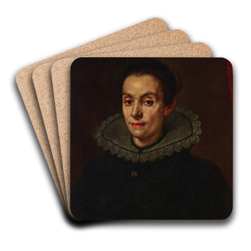 Portrait of a woman by Follower of Diego Velzquez Art Drink Coaster set