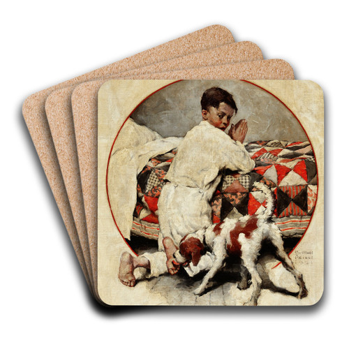 Bedtime Prayers by William Meade Prince Art Drink Coaster set Bedtime Prayers by William Meade Prince Art Drink Coaster set