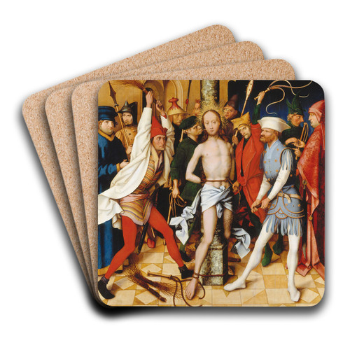 Flagellation by Hans Holbein The Elder Art Drink Coaster set