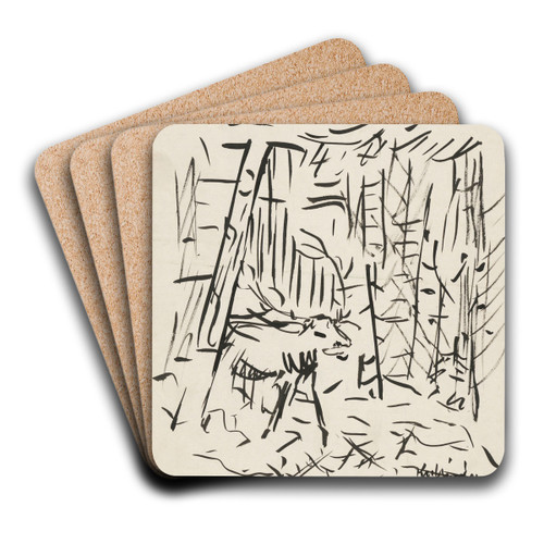 Deer by Arnold Peter Weisz-Kubnan Art Drink Coaster set