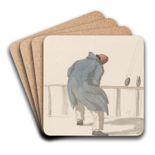 Bootsman aan boord van het schip l'Heureuse Marianne by Abraham-Louis-Rodolphe Ducros Art Drink Coaster set