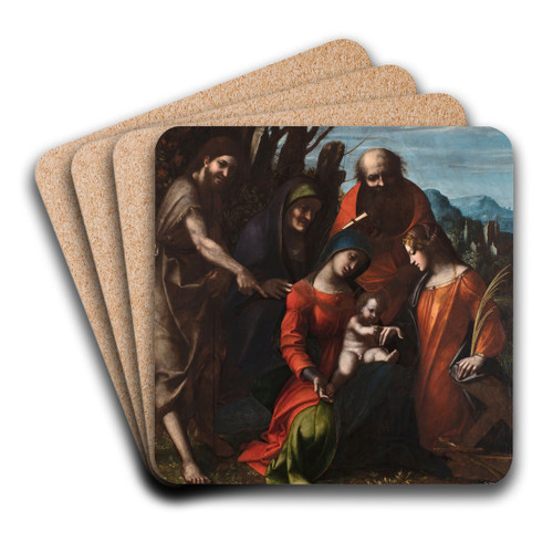 The Mystic Marriage of Saint Catherine by Correggio Art Drink Coaster set