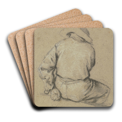 Sitzender Bauer in Rckenansicht by Adriaen van Ostade Art Drink Coaster set