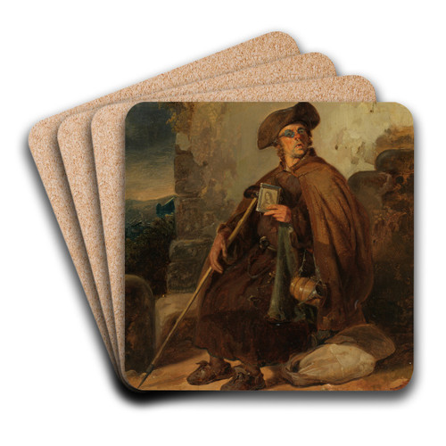 Sitzender Pilger by Johann Baptist Kirner Art Drink Coaster set