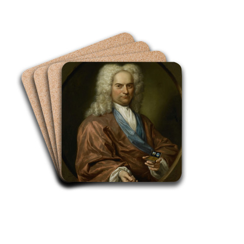 Portrait of David Leeuw (1682-1755), Mennonite Draper by Jan Maurits Quinkhard Drink Coasters - set of 4 Portrait of David Leeuw (1682-1755), Mennonite Draper by Jan Maurits Quinkhard Drink Coasters - set of 4