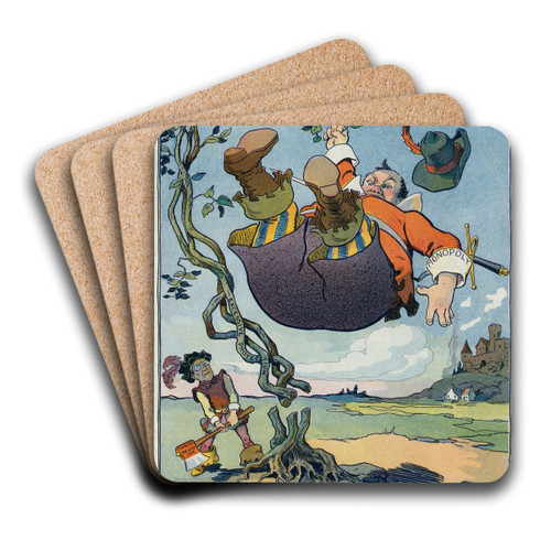 Woodrow and the bean-stalk by Louis Glackens Art Drink Coaster set