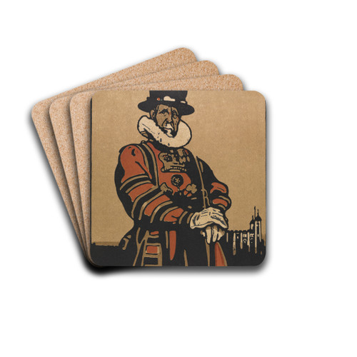 Beefeater by William Nicholson Drink Coasters - set of 4