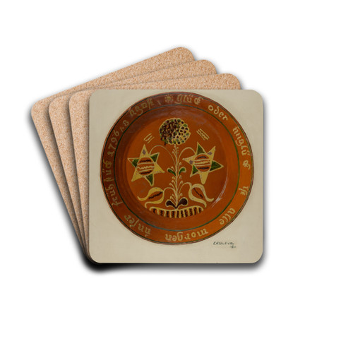 Pennsylvania German Dish by Eugene Shellady Drink Coasters - set of 4