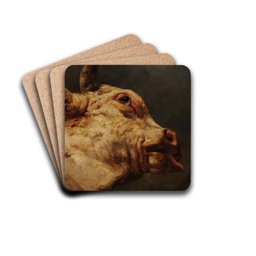Tte de taureau by Jacques-Raymond Brascassat Drink Coasters - set of 4