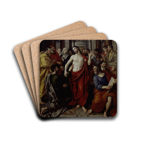 The Incredulity of Thomas by Maerten De Vos Drink Coasters - set of 4