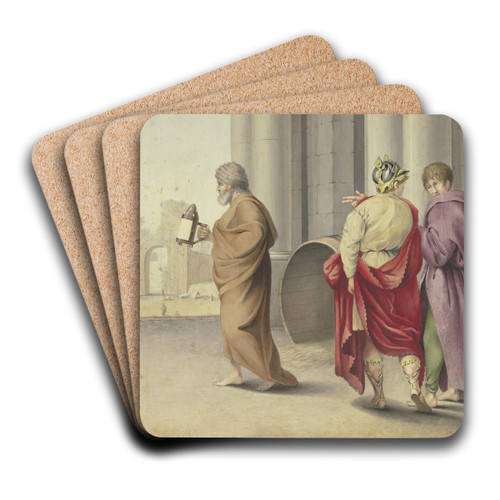 Diogenes looking for people by Carl Friedrich Wendelstadt Art Drink Coaster set