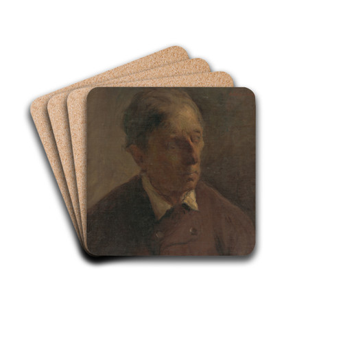 Head Study of a Man by Elemr Halsz-Hradil Drink Coasters - set of 4 Head Study of a Man by Elemr Halsz-Hradil Drink Coasters - set of 4