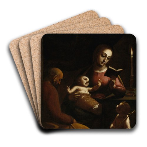 Holy Family with St John the Baptist by Luca Cambiaso Art Drink Coaster set