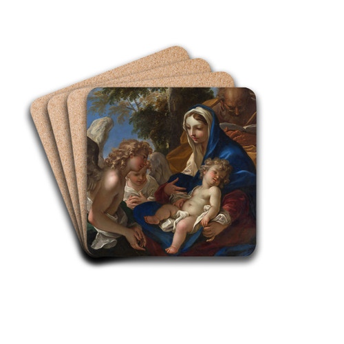 The Holy Family with Angels by Sebastiano Ricci Drink Coasters - set of 4