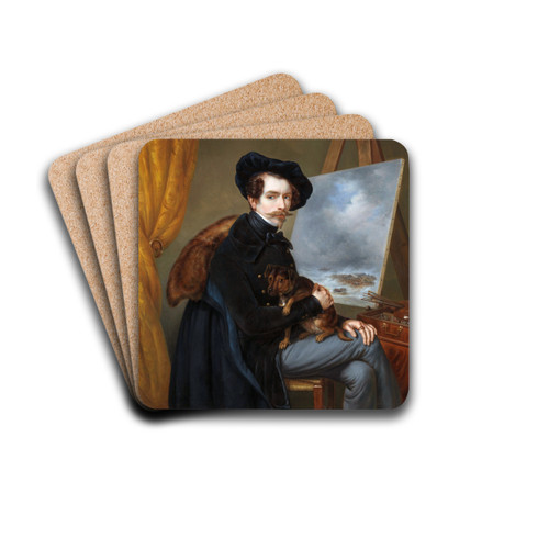 Self-Portrait by Louis Meijer Drink Coasters - set of 4