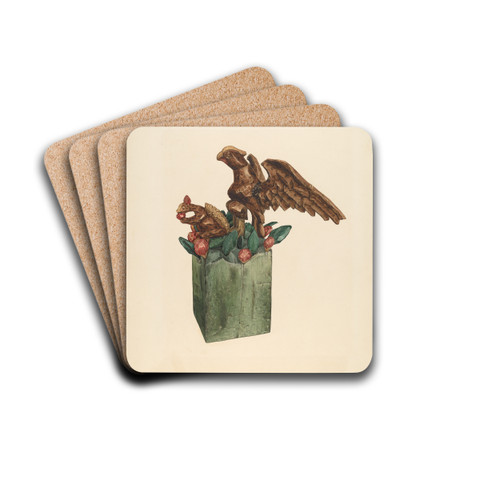 Squirrel and Eagle by Giacinto Capelli Drink Coasters - set of 4 Squirrel and Eagle by Giacinto Capelli Drink Coasters - set of 4