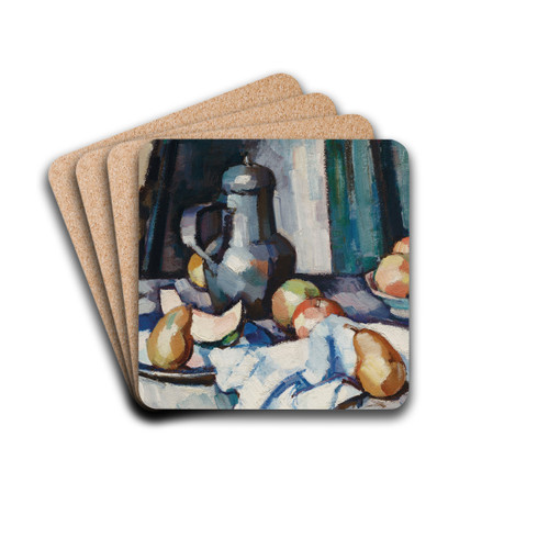 Apples and Pewter Pot by Samuel John Peploe Drink Coasters - set of 4