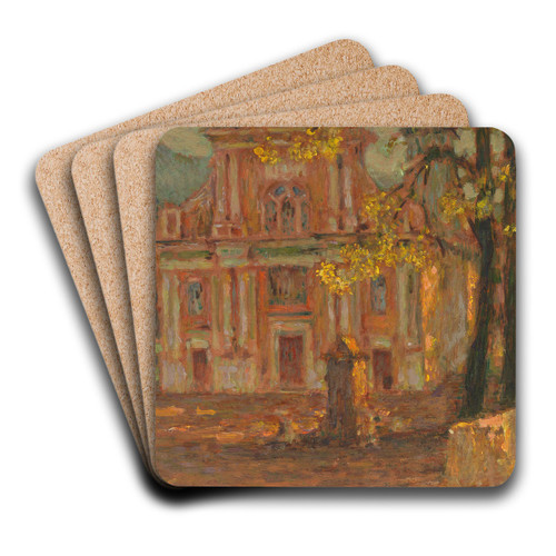 L'glise, Dolceacqua by Henri Le Sidaner Art Drink Coaster set L'glise, Dolceacqua by Henri Le Sidaner Art Drink Coaster set