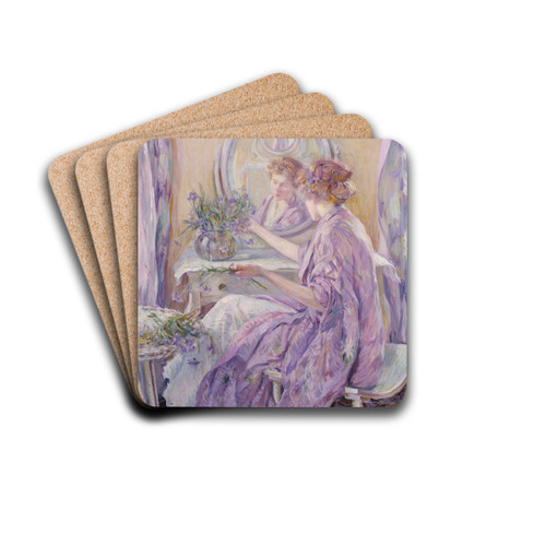 The Violet Kimono by Robert Reid Drink Coasters - set of 4 The Violet Kimono by Robert Reid Drink Coasters - set of 4