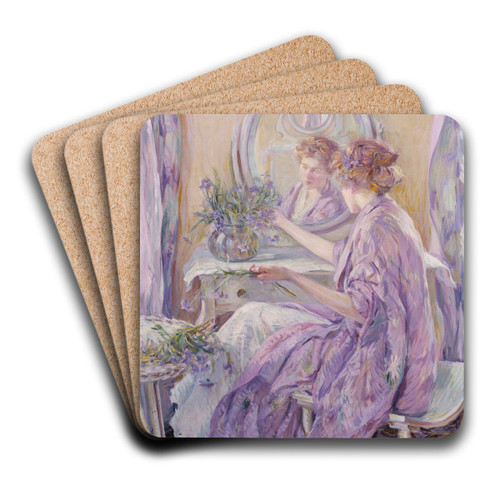 The Violet Kimono by Robert Reid Art Drink Coaster set The Violet Kimono by Robert Reid Art Drink Coaster set