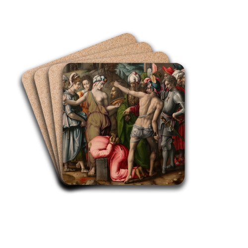 The Beheading of John the Baptist by Bacchiacca Drink Coasters - set of 4 The Beheading of John the Baptist by Bacchiacca Drink Coasters - set of 4
