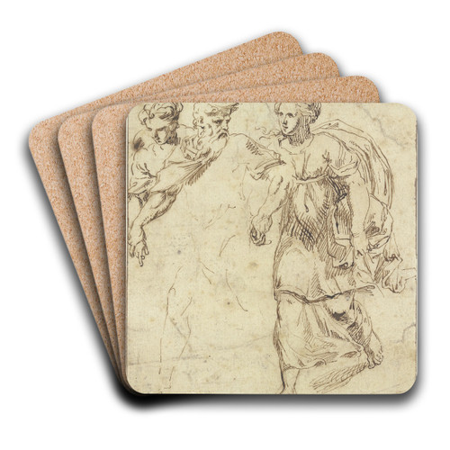 Lot flieht mit seinen Tchtern by Raymond Lafage Art Drink Coaster set Lot flieht mit seinen Tchtern by Raymond Lafage Art Drink Coaster set