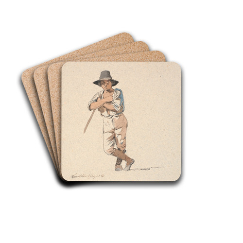 Stende hyrdedreng by Johan Thomas Lundbye Drink Coasters - set of 4