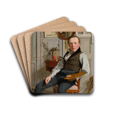 Portrait of Frederik Sdring by Christen Kbke Drink Coasters - set of 4