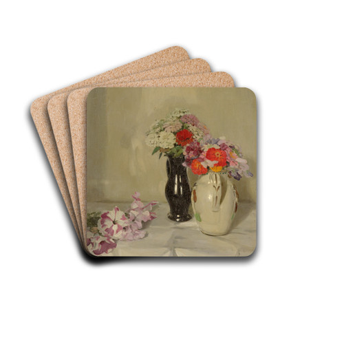 Zinnias by William Nicholson Drink Coasters - set of 4
