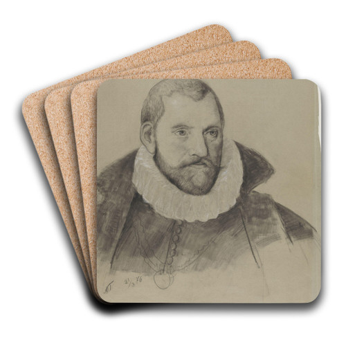 Mannsportrett by Adolph Tidemand Art Drink Coaster set