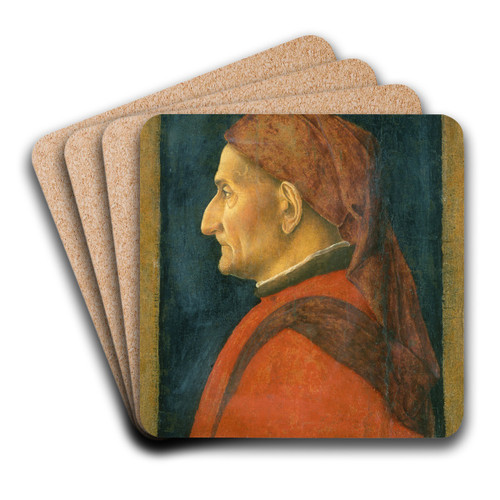 Profile of a Man by Andrea Mantegna Art Drink Coaster set