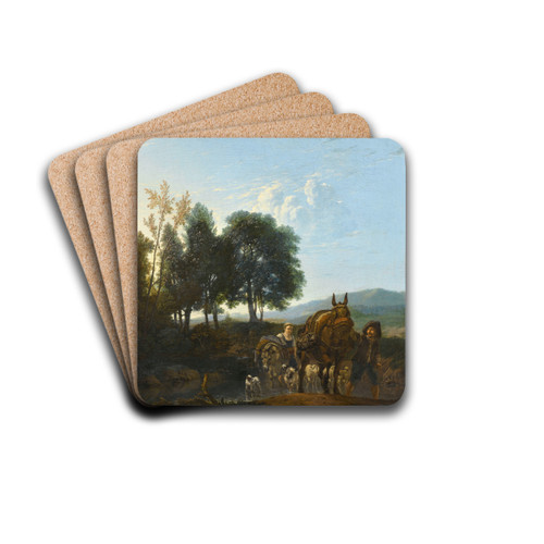 Landscape with Mule Driver by Karel Dujardin Drink Coasters - set of 4