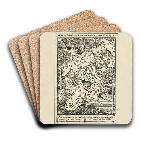 Sing a song of Sixpence by Winifred Smith Art Drink Coaster set
