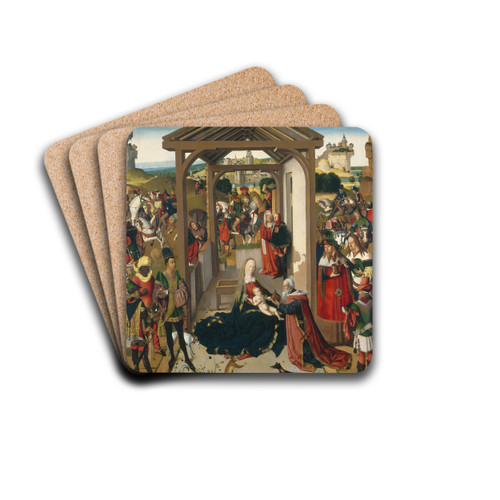 The Adoration of the Magi by North Netherlandish 15th Century Drink Coasters - set of 4