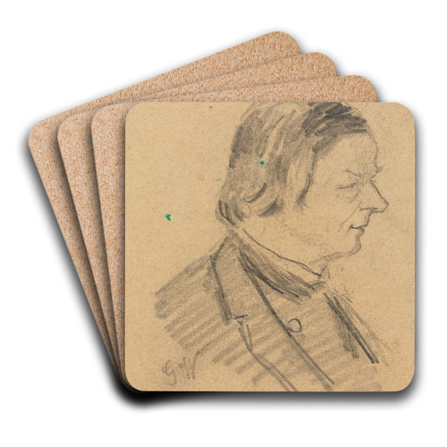Man in Profile by Gustav Wentzel Art Drink Coaster set