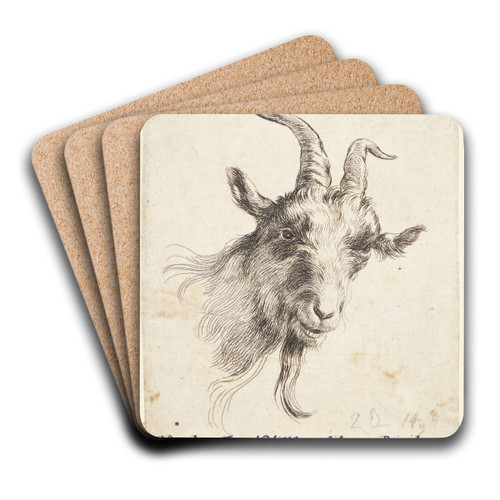 Gedehoved vendt mod hjre by Nicolaes Pietersz. Berchem Art Drink Coaster set
