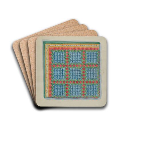 Patchwork Quilt by Mabel Ritter Drink Coasters - set of 4 Patchwork Quilt by Mabel Ritter Drink Coasters - set of 4