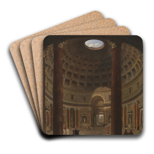 Interior Of The Pantheon, Rome by Giovanni Paolo Panini Art Drink Coaster set