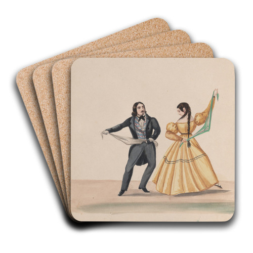 A man and a woman dancing by Francisco Fierro Art Drink Coaster set
