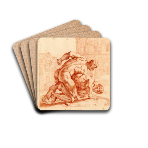 Beeld van twee worstelaars by Cornelis Pronk Drink Coasters - set of 4