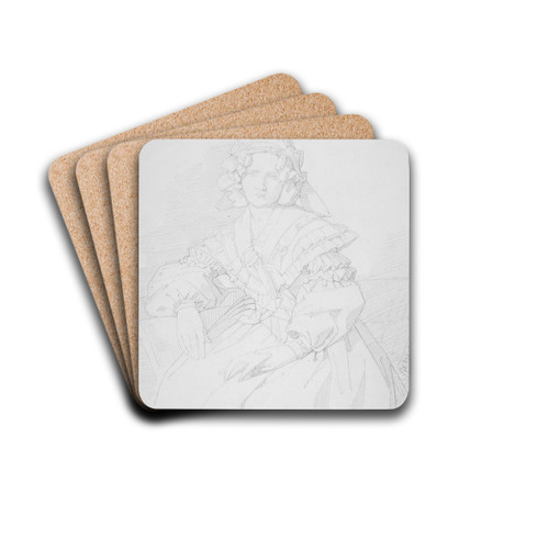 Portrait of a Woman by Johannes Samuel Otto Drink Coasters - set of 4