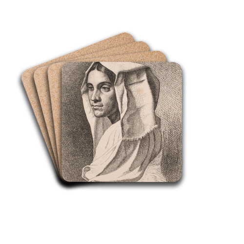 Italiensk bondepige by Vilhelm Kyhn Drink Coasters - set of 4 Italiensk bondepige by Vilhelm Kyhn Drink Coasters - set of 4