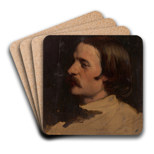 Studiekop naar links by Johann Georg Schwartze Art Drink Coaster set